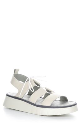 Fly London Caio Strappy Platform Sandal in 001 Off White Mousse