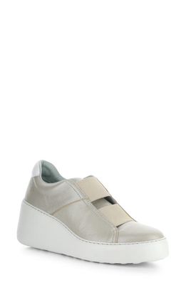 Fly London Dito Platform Wedge Sneaker in 003 Silver Borgogna