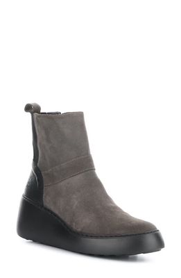 Fly London Doxe Wedge Platform Boot in 001 Anthracite/Black