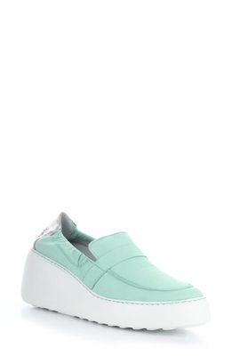 Fly London Duli Platform Wedge Loafer in Mint/Silver