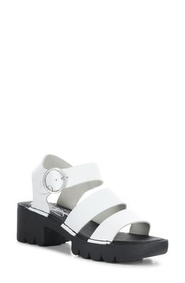 Fly London Egly PIatform Sandal in Off White Bridle