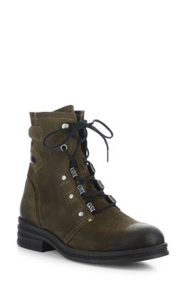 Fly London Knot Suede Combat Boot in 001 Sludge Oil Suede