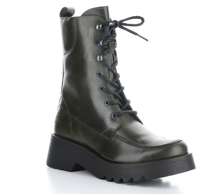 Fly London Leather Combat Boots - Mori