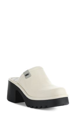 Fly London Mepo Platform Clog in 005 Off White Mousse