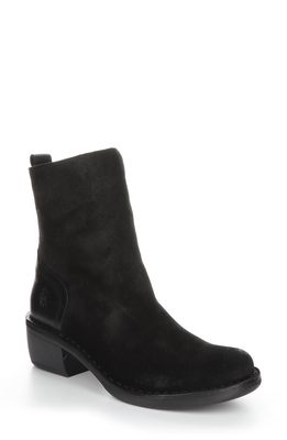 Fly London Moba Block Heel Bootie in Black Suede