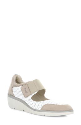 Fly London Naje Wedge Pump in Concrete/offwhite Cupido/luxor