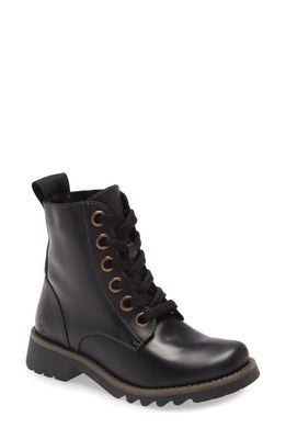 Fly London Ragi Combat Boot in Black Leather at Nordstrom, Size 11Us