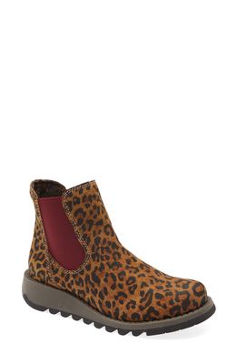 Fly London Salv Chelsea Boot in Tan Cheetah Print Leather