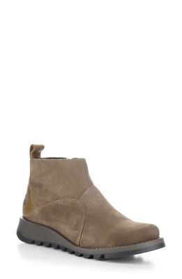 Fly London Sely Wedge Bootie in Taupe/Camel Oil /Rug