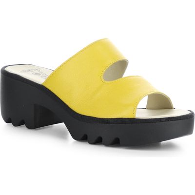 Fly London Tech Platform Sandal in Yellow Mousse