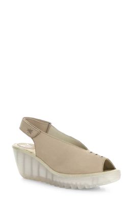 Fly London Yeay Peep Toe Sandal in Taupe Cupido
