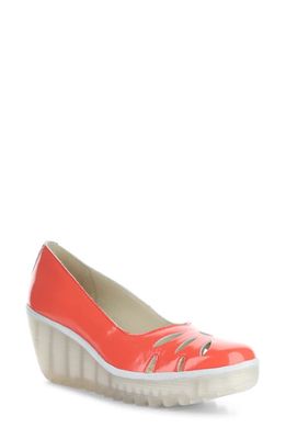 Fly London Yubi Wedge Heel Sandal in Scarlet Nappalak