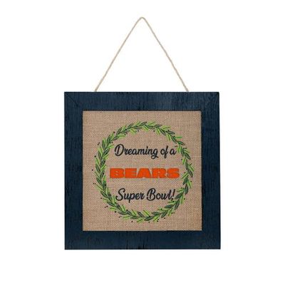 FOCO Chicago Bears 12'' Double-Sided Burlap Sign in Navy