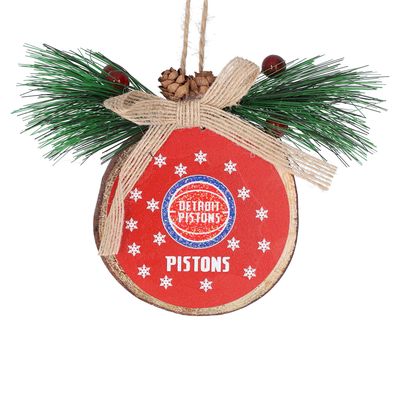 FOCO Detroit Pistons Glitter Wood Stump Ornament