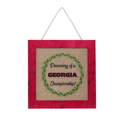 FOCO Georgia Bulldogs 12'' Double-Sided Burlap Sign in Red
