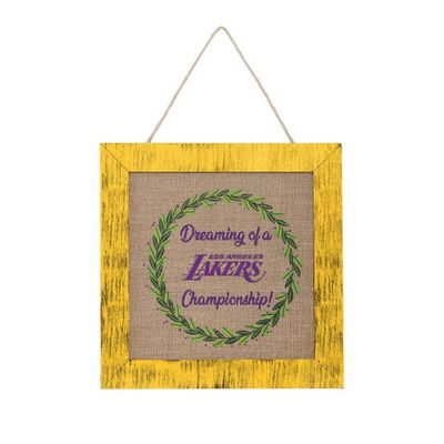 FOCO Los Angeles Lakers 12'' Double-Sided Burlap Sign in Yellow