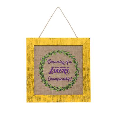 FOCO Los Angeles Lakers 12'' Double-Sided Burlap Sign