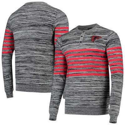 FOCO Men's Gray Atlanta Falcons Marled Knit Henley Long Sleeve T-Shirt