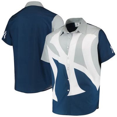 FOCO Men's Navy New York Yankees Big Logo Button-Up Shirt