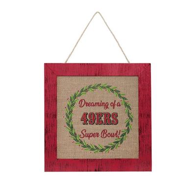 FOCO San Francisco 49ers 12'' Double-Sided Burlap Sign in Red