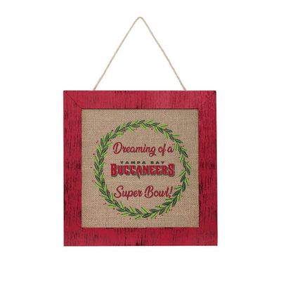 FOCO Tampa Bay Buccaneers 12'' Double-Sided Burlap Sign in Red