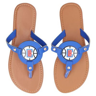 FOCO Women's LA Clippers Die-Cut Logo Flip Flops in Blue