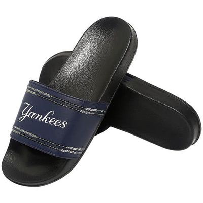 FOCO Women's New York Yankees Sequin Slide Sandals in Navy