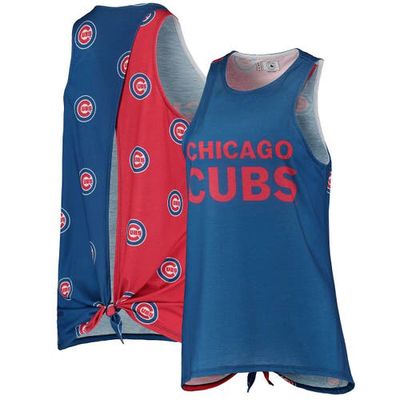 FOCO Women's Royal Chicago Cubs Repeat Logo Tie-Back Racerback Tank Top