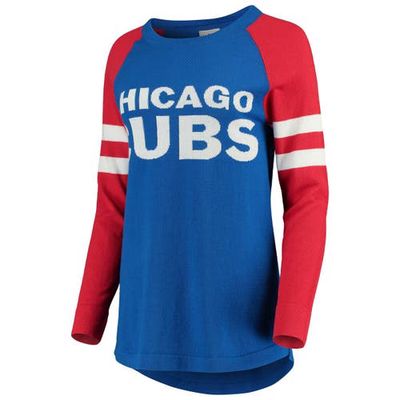 FOCO Women's Royal Chicago Cubs Stripe Long Sleeve Tunic T-Shirt