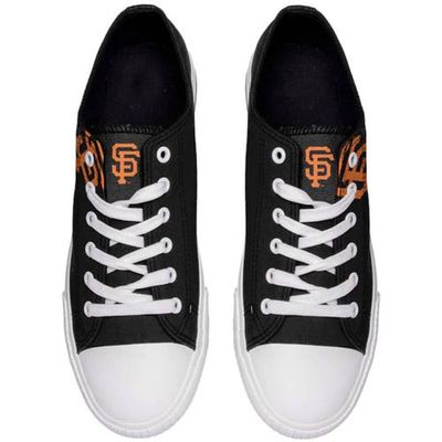 FOCO Youth San Francisco Giants Big Logo Low-Top Canvas Shoes in Black