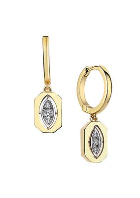 Focus 14K Yellow Gold & 0.08 TCW Diamond Drop Earrings
