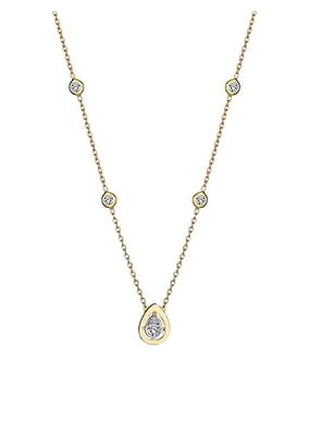 Focus 14K Yellow Gold & 0.15 TCW Diamond Pendant Necklace