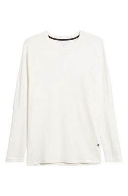 Focus Long Sleeve Pima Cotton Blend T-Shirt in White