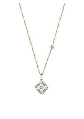 Focus Two-Tone 14K Gold & 0.32 TCW Diamond Pendant Necklace