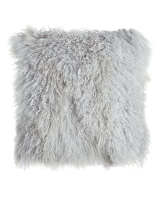 Fog Gray Tibetan Lamb Pillow