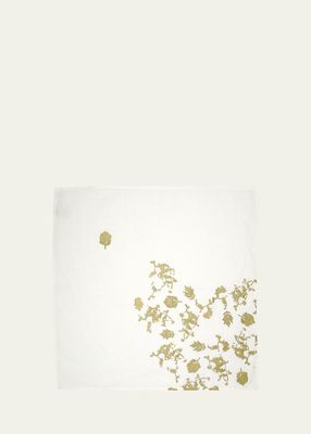 Foglia Gold Painted Linen Napkin