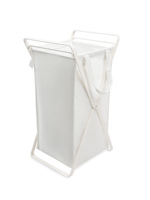 Foldable Steel Laundry Hamper - White - Size Medium - White - Size Medium