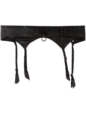 Folies By Renaud faux leather suspender belt - Black