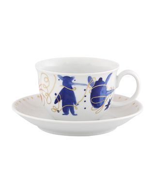 Folkifunki Teacups & Saucers, Set of 4