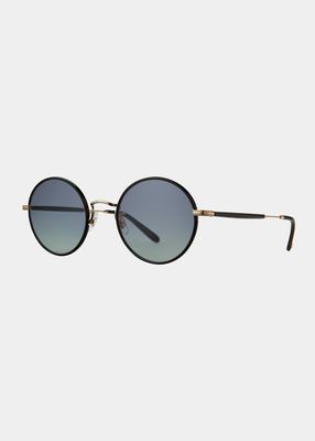 Fonda Round Metal & Acetate Sunglasses