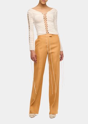 Fontaine Straight-Leg Crepe Suit Trousers