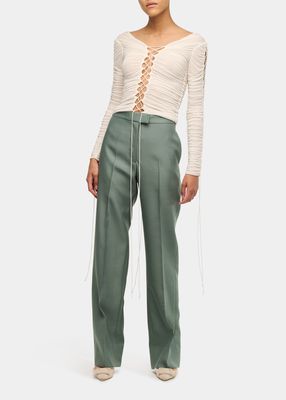 Fontaine Straight-Leg Suit Trousers