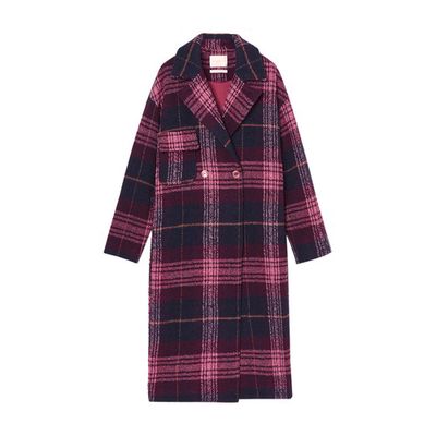Fontainebleau coat in check wool