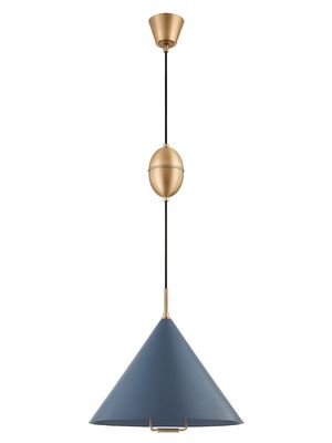 Fontana 1-Light Pendant - Patina Brass Blue