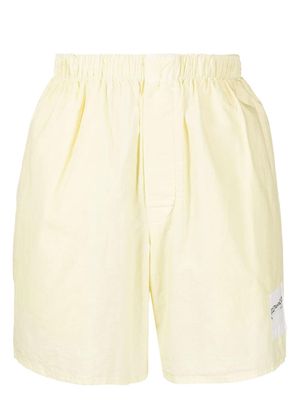 FOO AND FOO logo-patch cotton short - White
