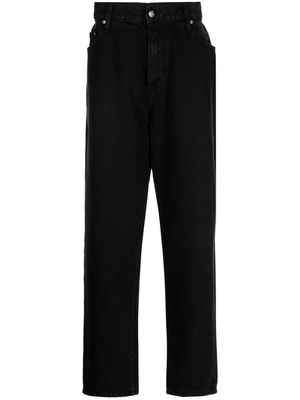 FOO AND FOO logo-patch cotton wide-leg jeans - Black