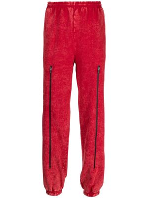 FOO AND FOO zip-detail cotton straight-leg trousers - Red