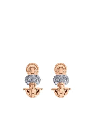FOPE 18kt rose and white gold diamond pavé hoop earrings - Pink