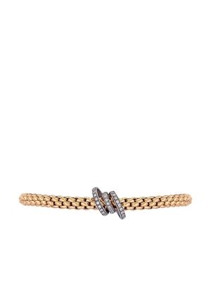 FOPE 18kt rose and white gold Flexible pavé set diamond bracelet - Pink