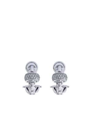 FOPE 18kt white gold diamond pavé hoop earrings - Silver